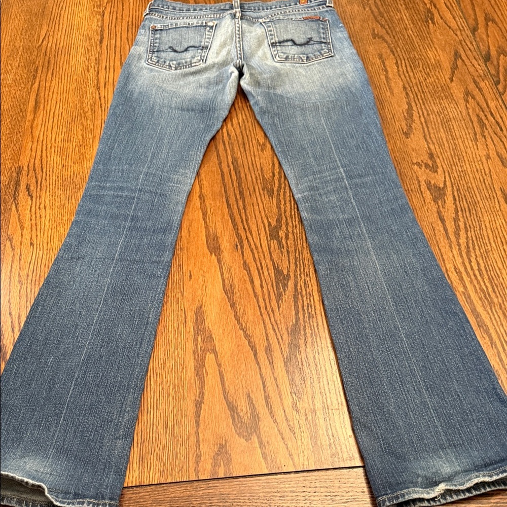 Seven7 Flare Jeans Womens Y2K Low Rise Bootcut Denim Medium Wash - Picture 7 of 17